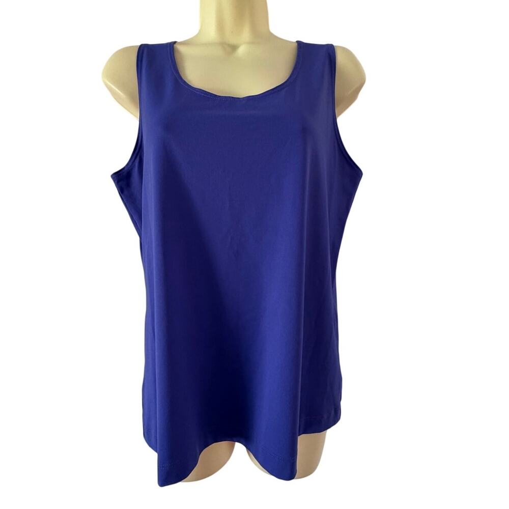 Chico’s 2 Purple Nylon Knit Tank Top Women's Size 12 Summer Minimalist